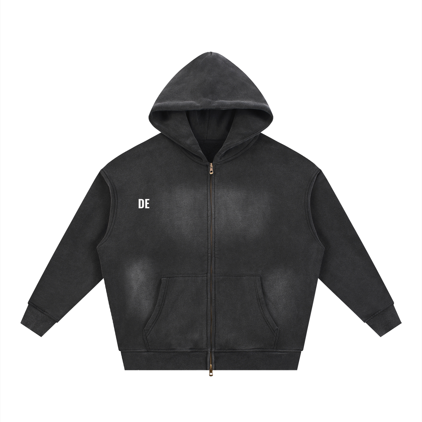 Sunfade Two-way Zipper Boxy Fleece Hoodie