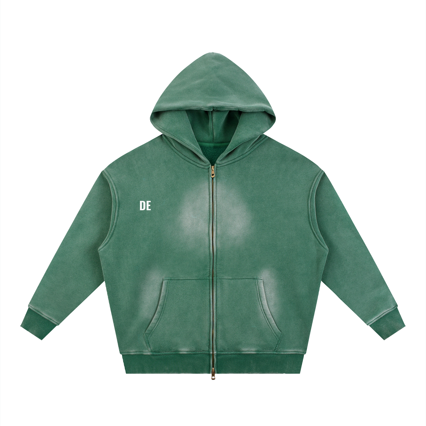 Sunfade Two-way Zipper Boxy Fleece Hoodie