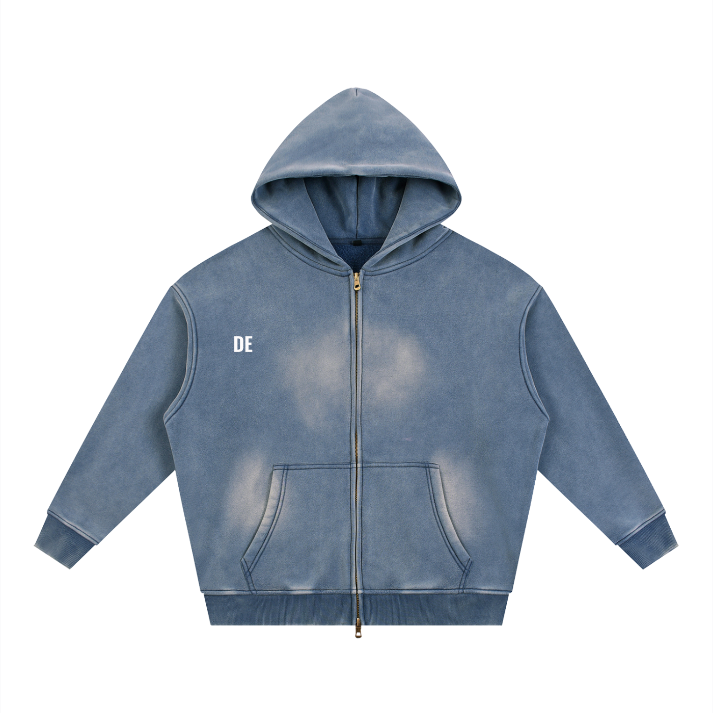 Sunfade Two-way Zipper Boxy Fleece Hoodie