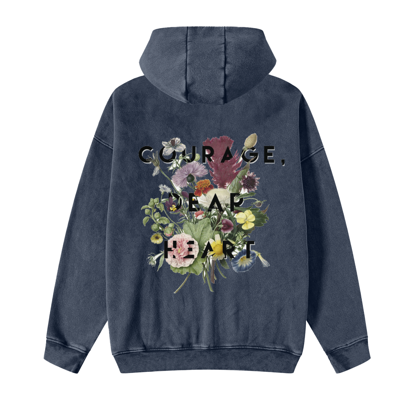 Snow Washed Zip-Through Fleece Hoodie