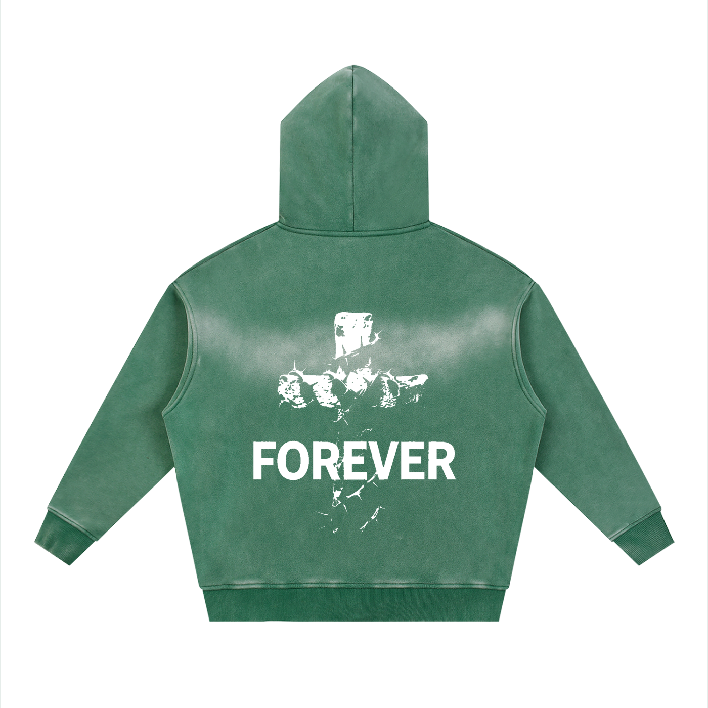 Sunfade Two-way Zipper Boxy Fleece Hoodie