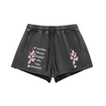 Snow Washed Raw Edge Drawstring Shorts