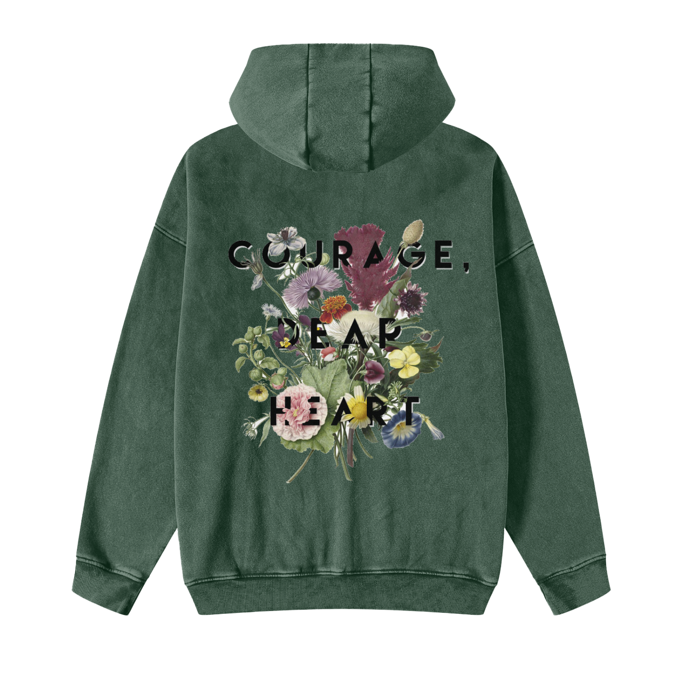 Snow Washed Zip-Through Fleece Hoodie