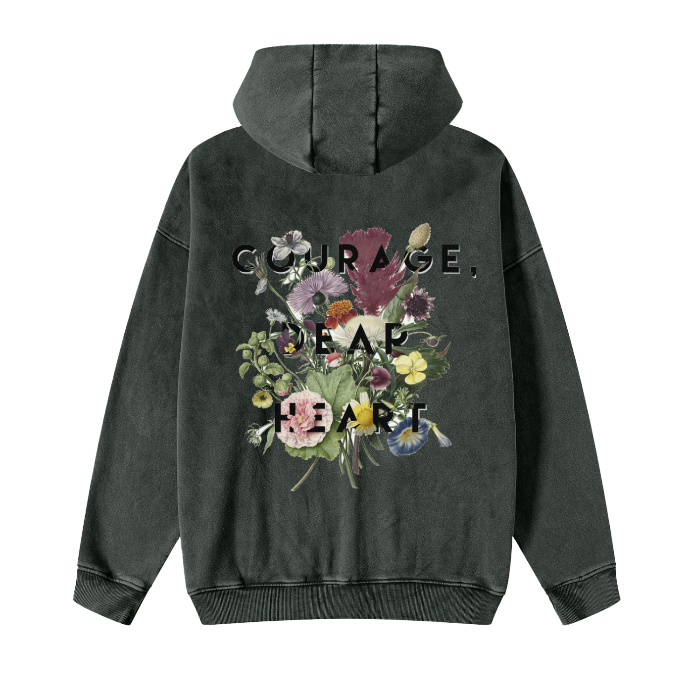 Snow Washed Zip-Through Fleece Hoodie
