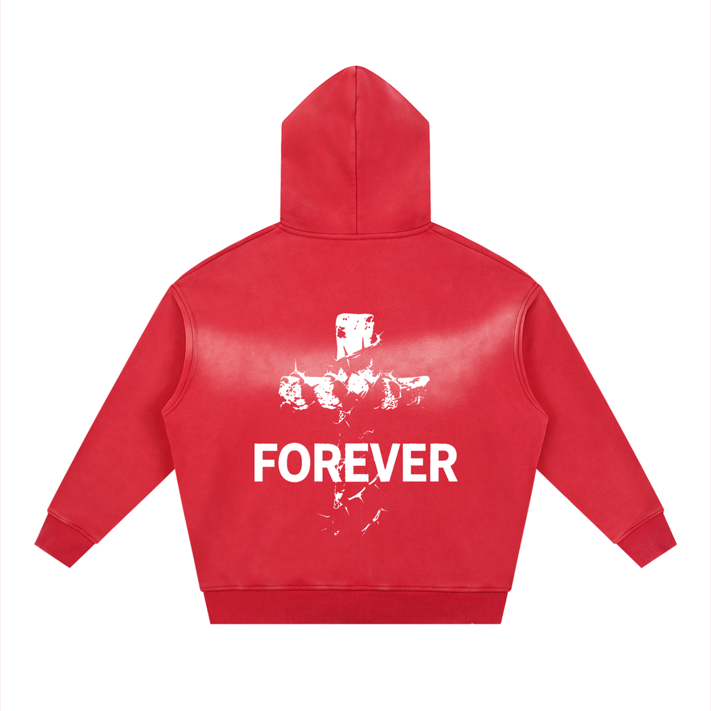 Sunfade Two-way Zipper Boxy Fleece Hoodie
